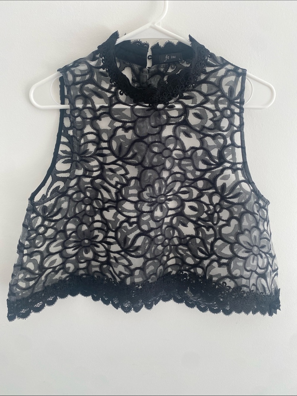 Sheer Floral Oversized Button Back Top LARGE